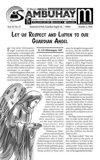 2 October 2026 • Memorial of Holy Guardian Angels