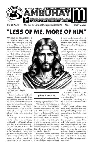 2 January 2026 Sts. Basil the Great and Gregory Nazianzen